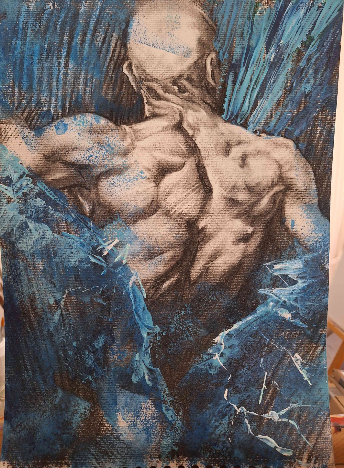 Průlom, přírodní úhel, akryl, 43x53 cm