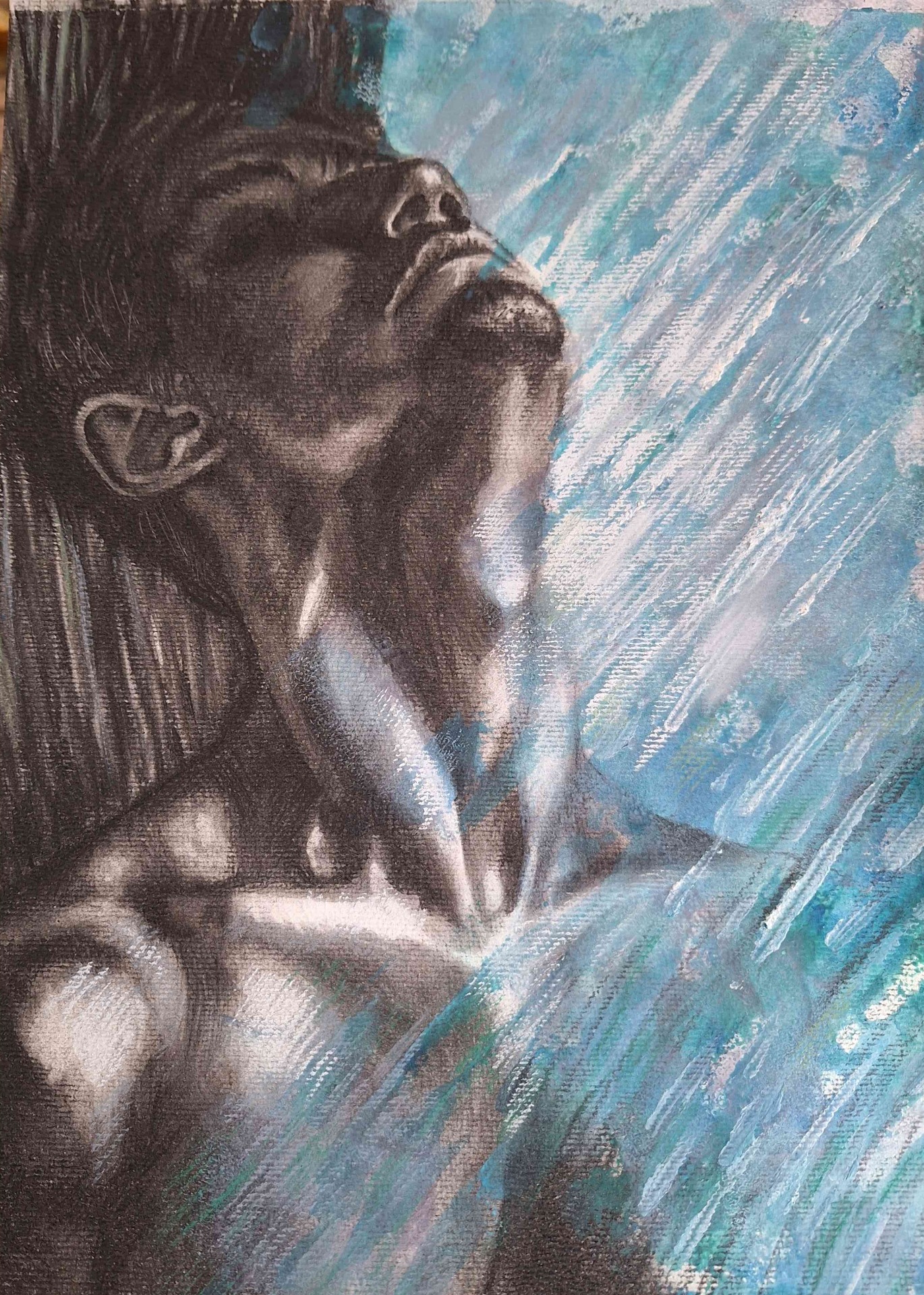 Bod obratu, přírodní úhel, akryl, 43x53 cm