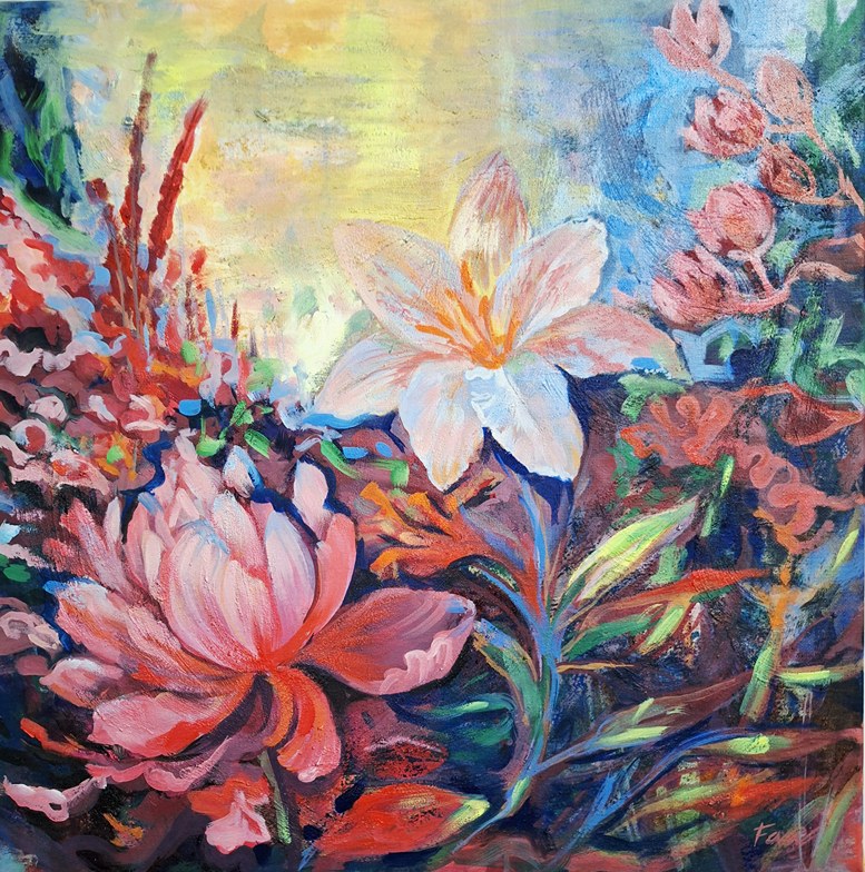 Zahrada návratu, olej, 50x50 cm