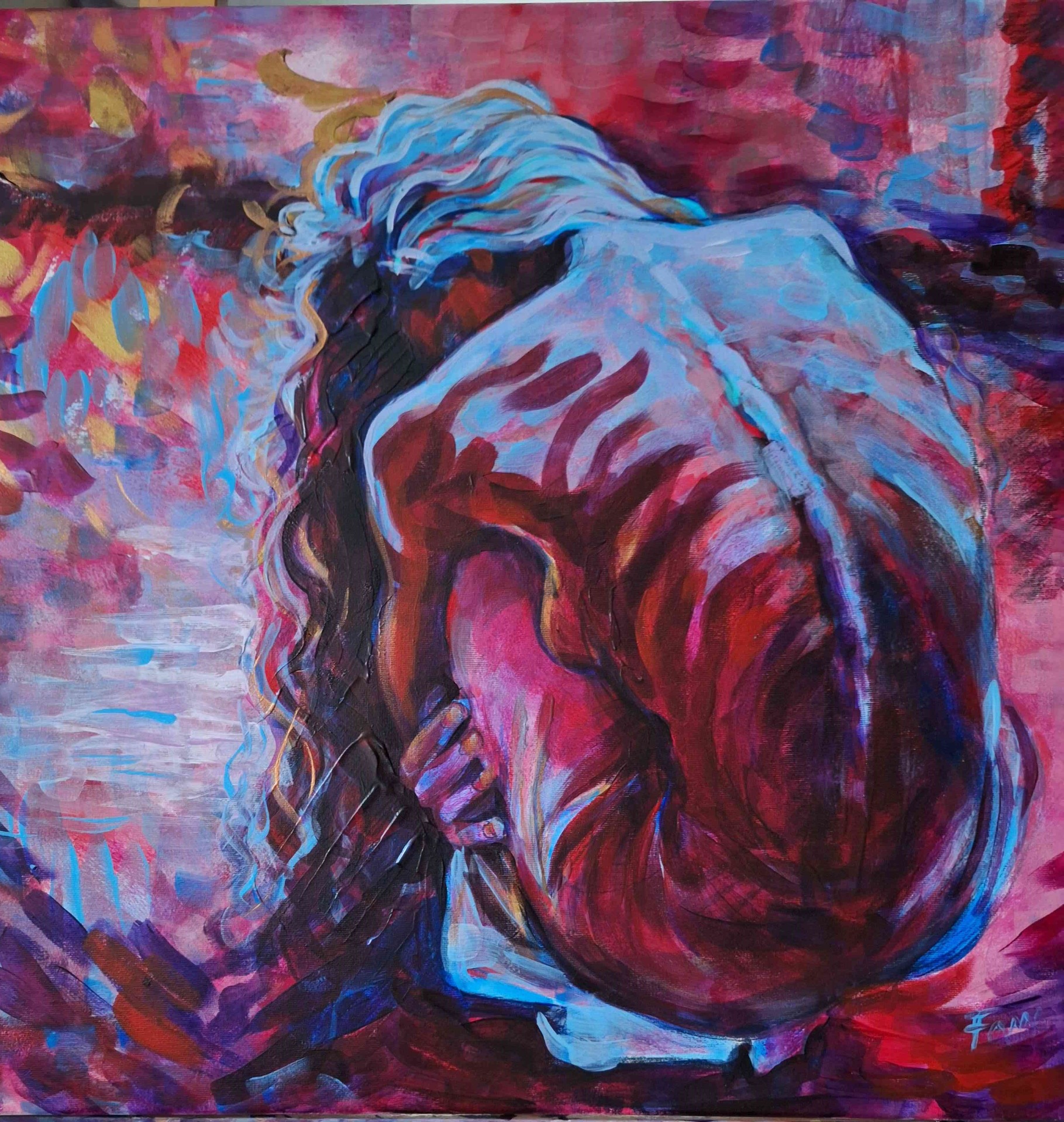 Dračí dotek, akryl, 50x50 cm