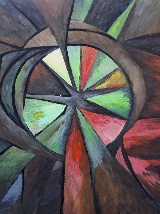 Zvnitřku, olej, 77x100 cm