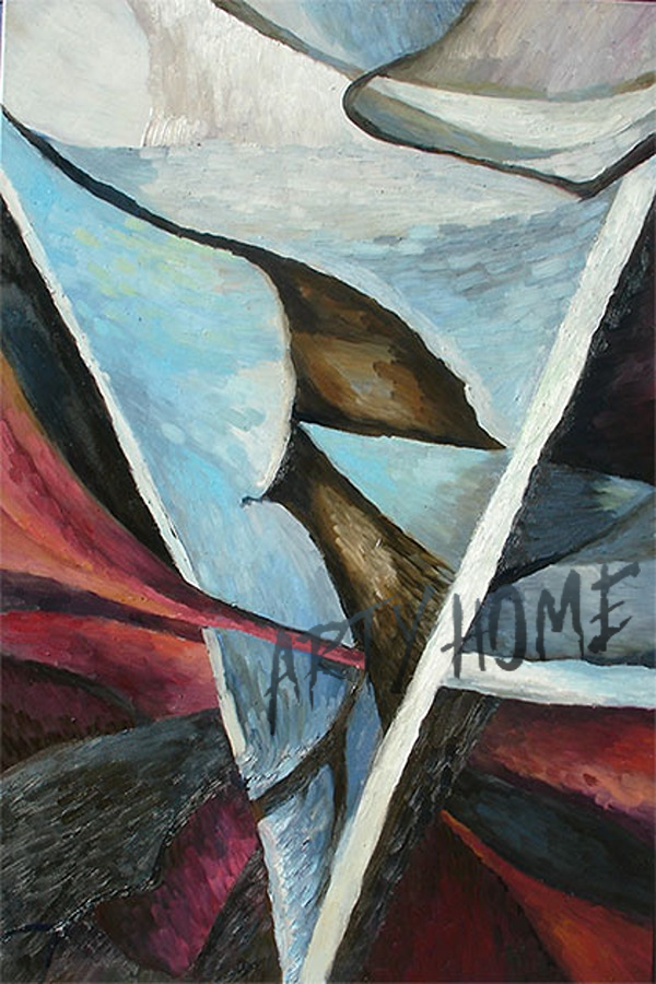 Trojúhelník V, olej, 70x100 cm