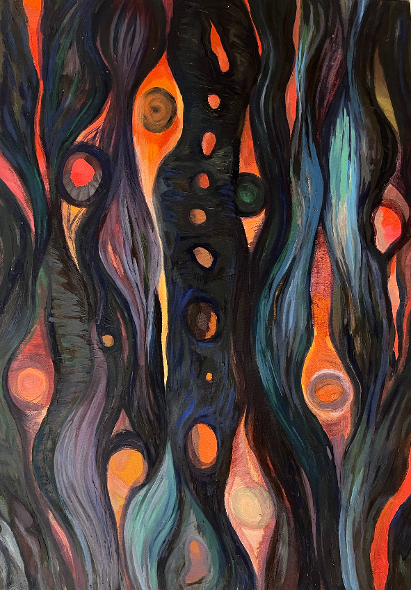 Svědomí, olej, 50x70 cm